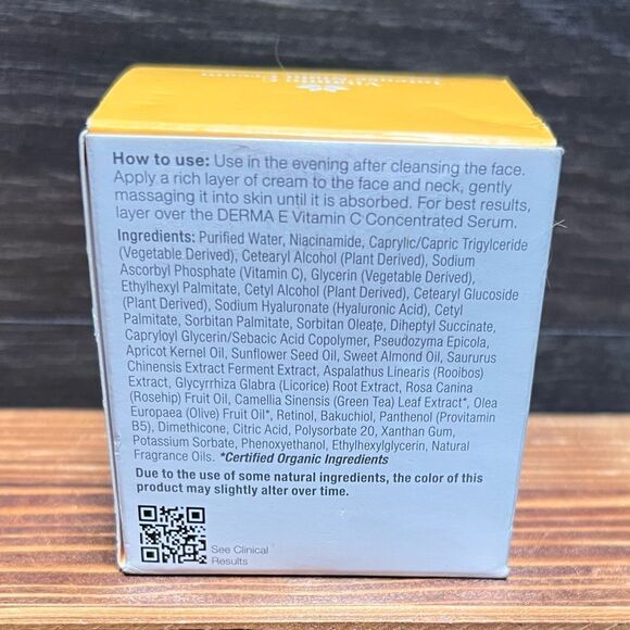 Derma-E Vitamin C Intense Night Cream, Full Size at 2 oz. New with Box! - Picture 13 of 16